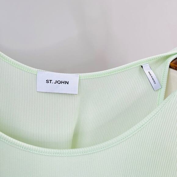 St. John Scoop Neck Ribbed Tank in Mint Green Women’s Size Large - Picture 3 of 7
